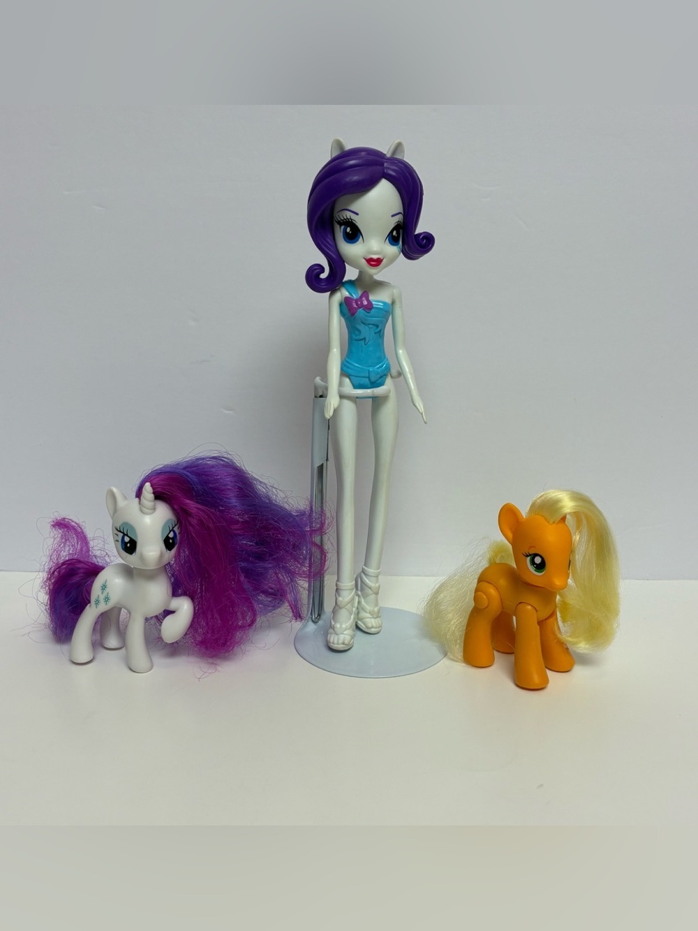My Little Pony Equestria Girls Rarity 9" Doll Rarity Apple Jack 3.75" MLP